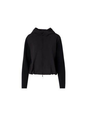 Designer Long-Sleeve Mixed-Media Knit Cardigan - black