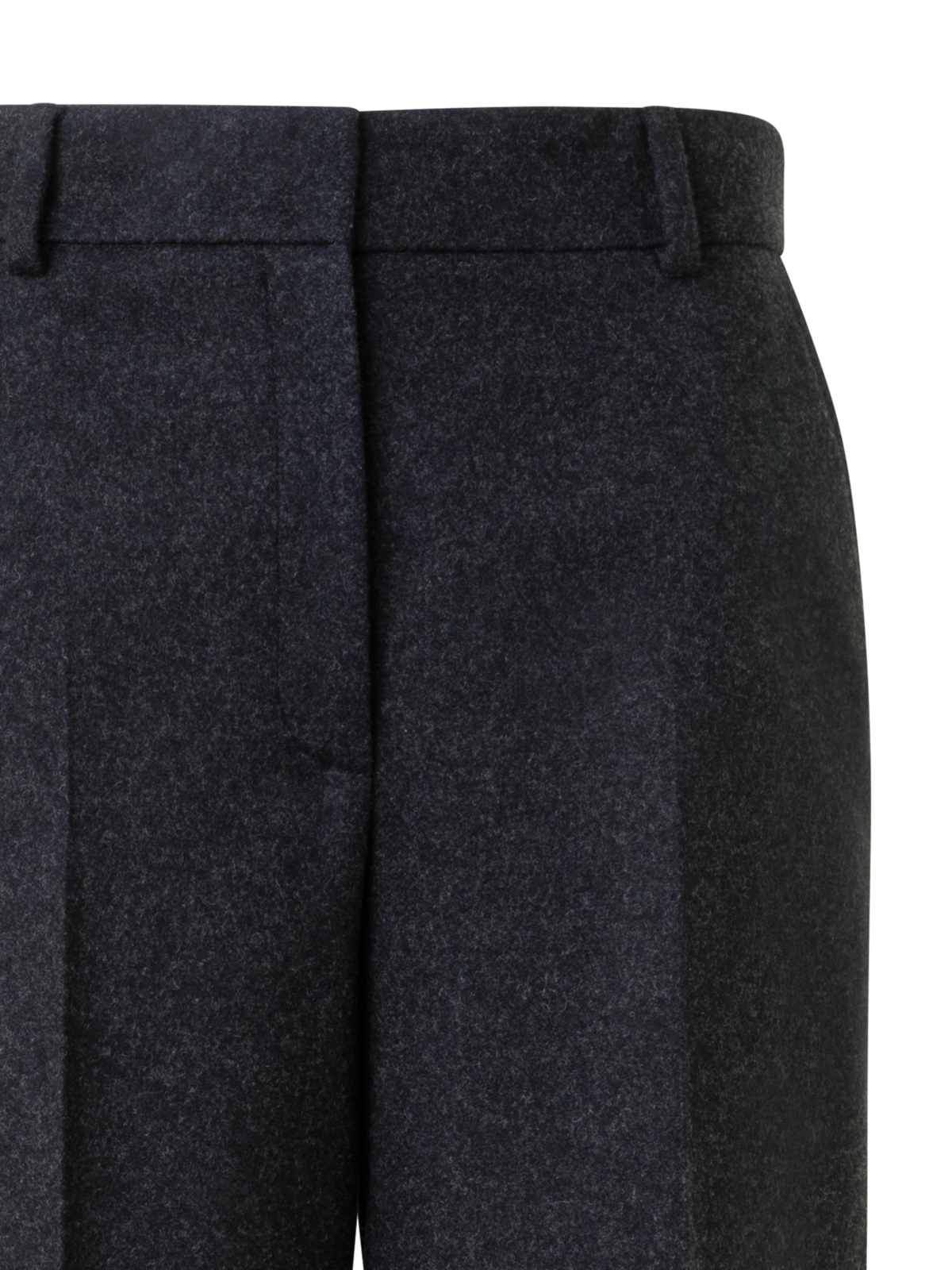 Designer Wide Straight Wool Flannel Pants - neutral - grey