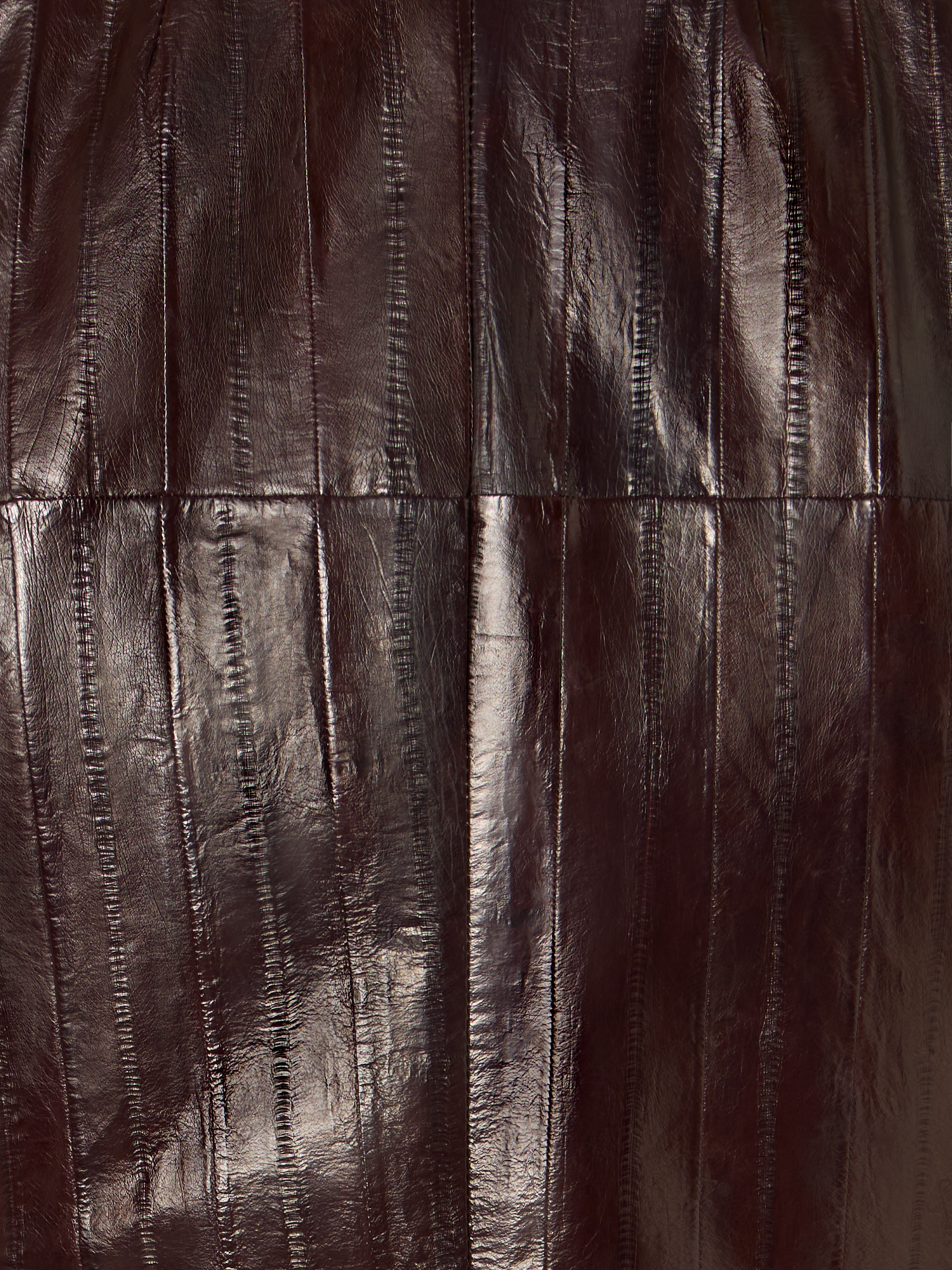 Designer Fitted Lacquered Eel Leather Jacket - brown