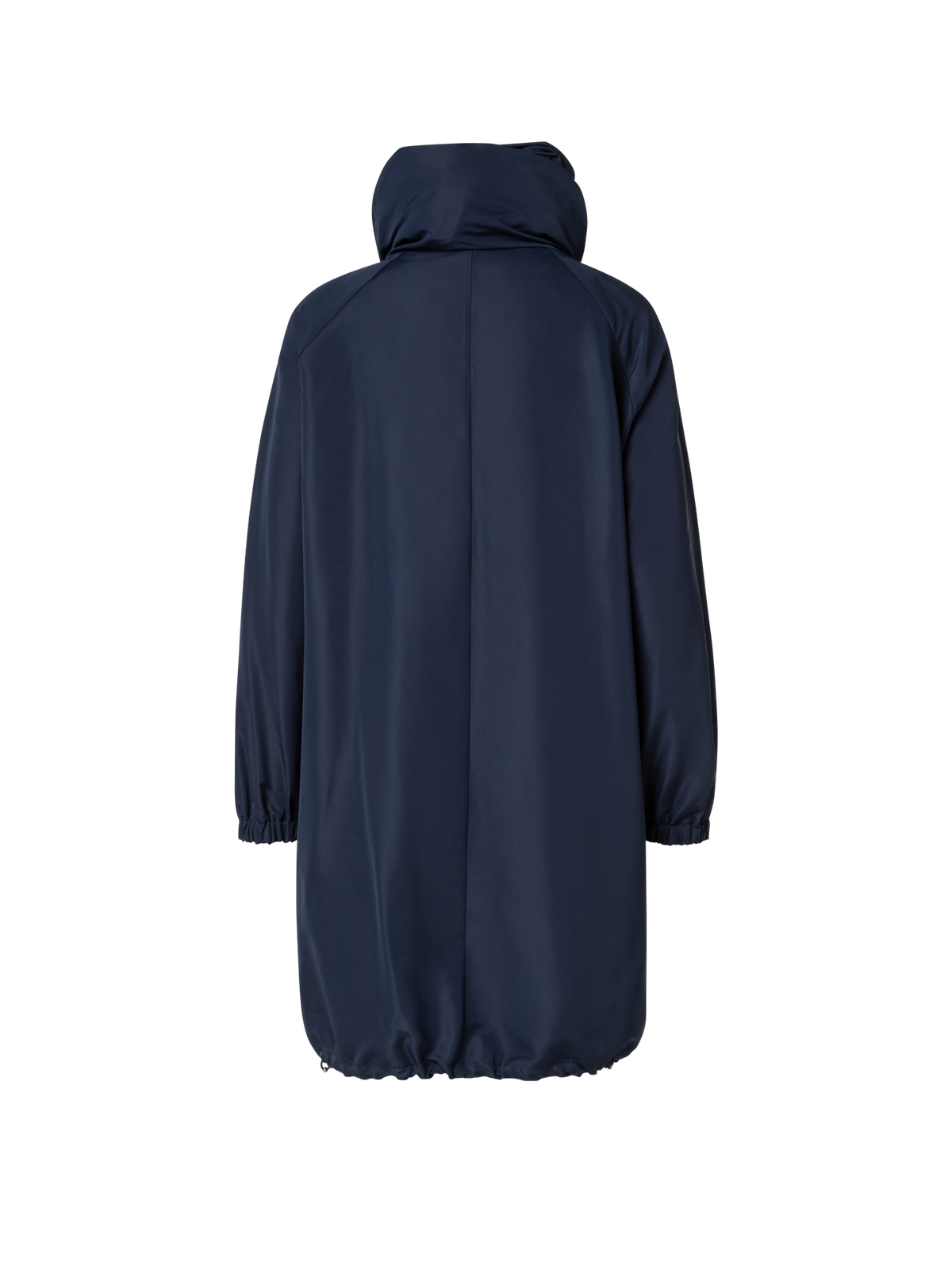 Designer Water-Repellent Silk Taffeta Parka - navy - blue