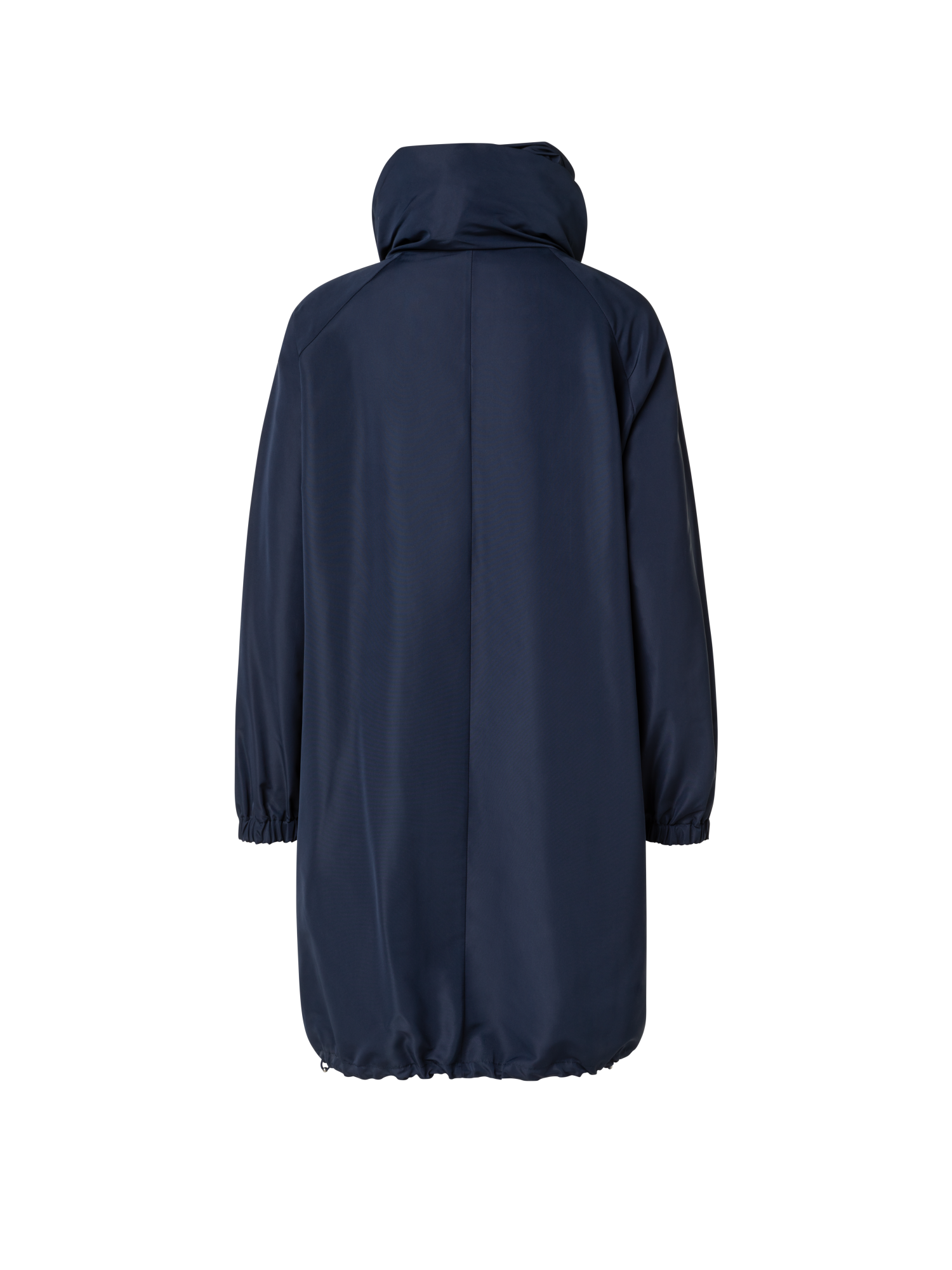 Designer Water-Repellent Silk Taffeta Parka - navy - blue