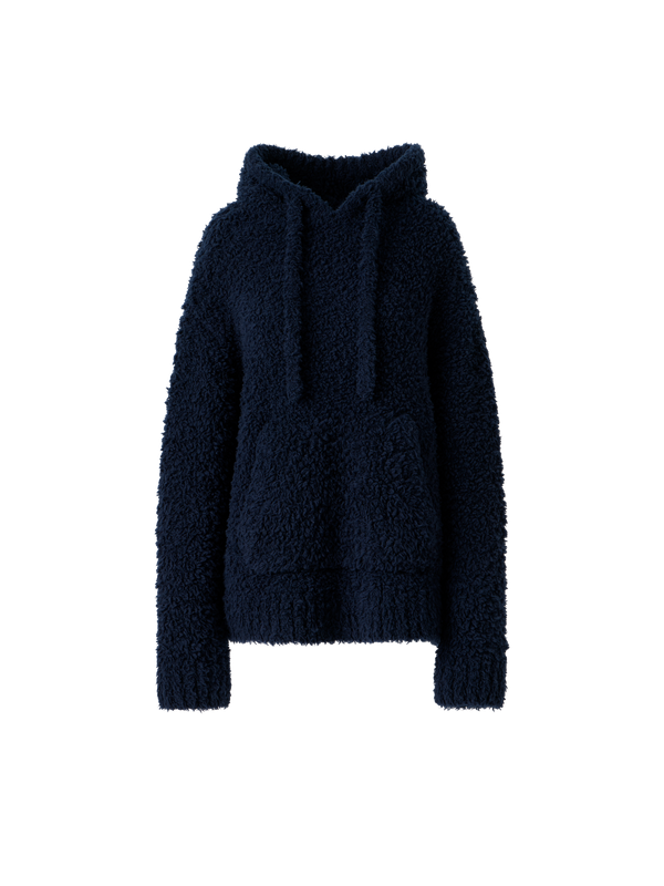 Oversized Wool Plush Knit Hoodie – Akris Inc.