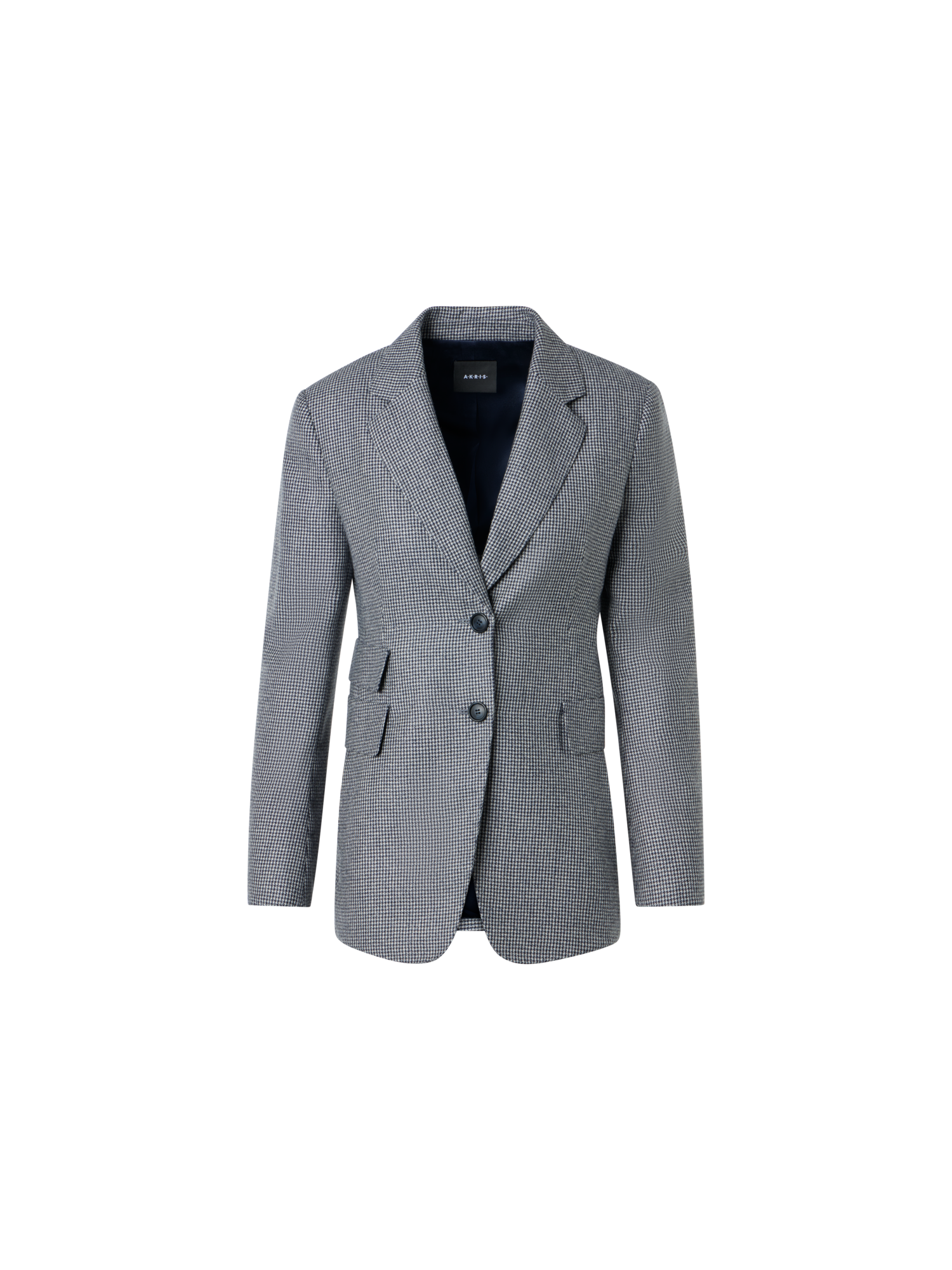 Designer Cashmere Pepita Tailored Blazer - grey