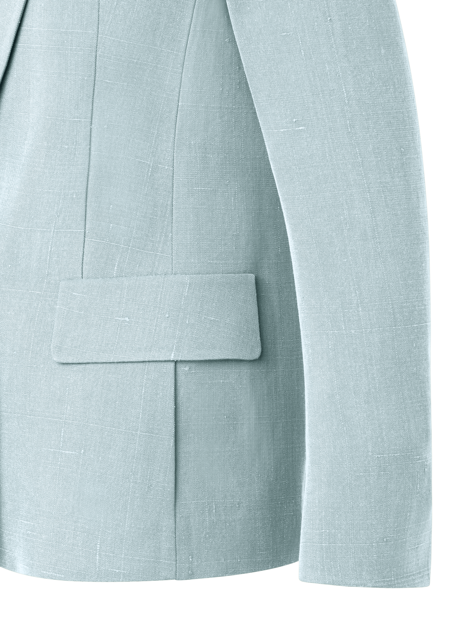 Designer Double Breasted Blazer in Shantung Silk - pastel - blue