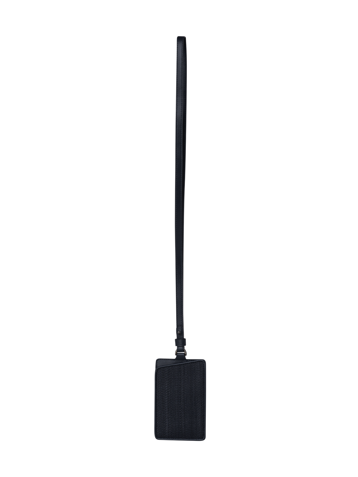 Designer Luggage Tag in Horsehair and Leather - black