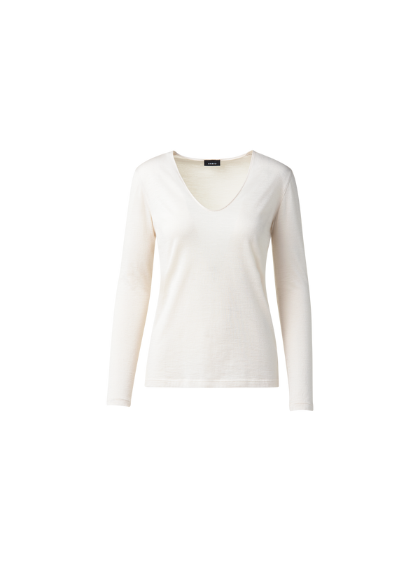Designer Cashmere Silk Shirt - ecru - white