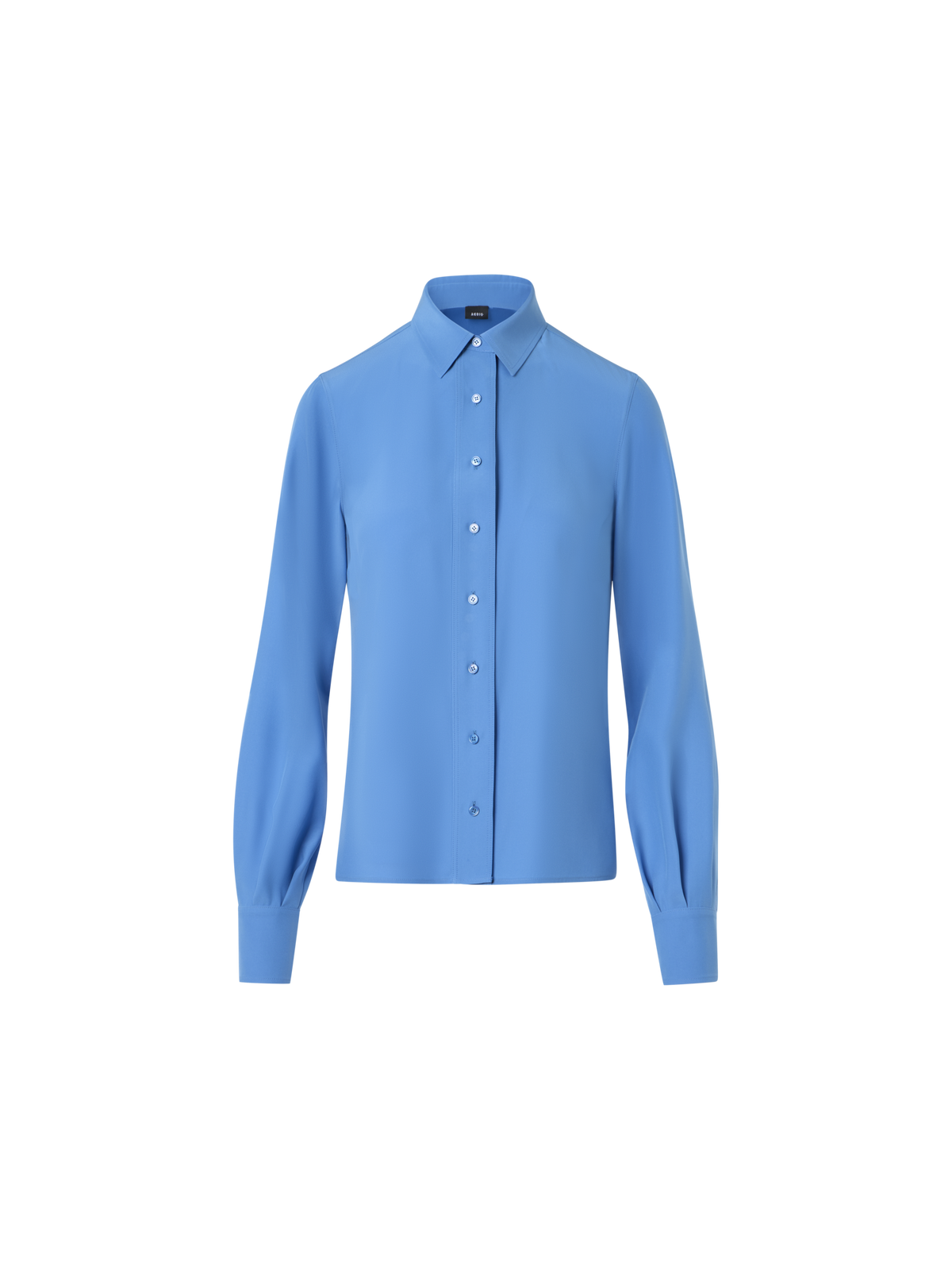 Designer Silk Crêpe Tunic Blouse - blue