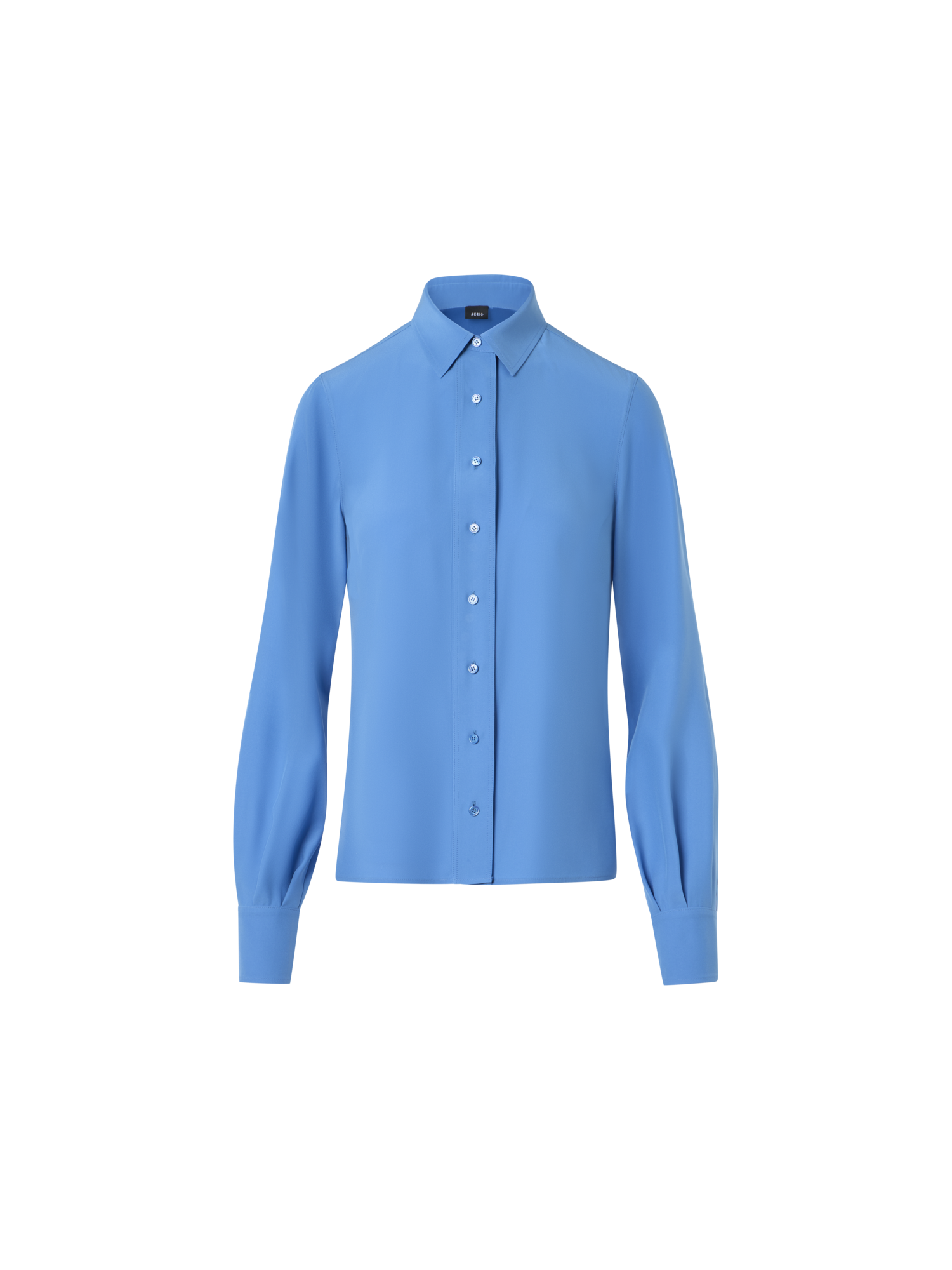 Designer Silk Crêpe Tunic Blouse - blue