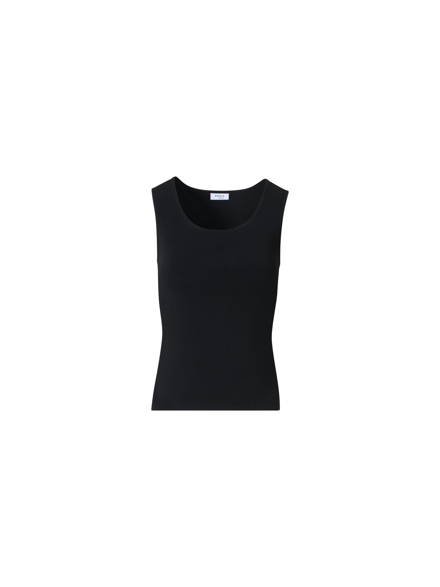 Designer Fitted Viscose Blend Knit Tank Top - black