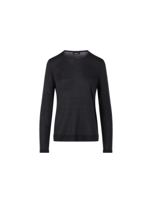 Designer Seamless Crew Neck Sweater in Cashmere Silk - grey
