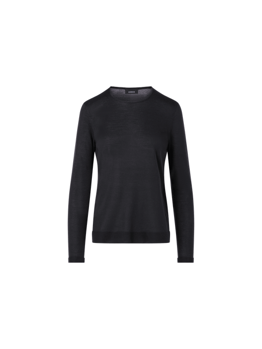 Designer Seamless Crew Neck Sweater in Cashmere Silk - grey