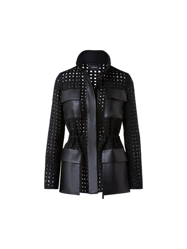 Designer Girta Open Grid Embroidery Safari Jacket