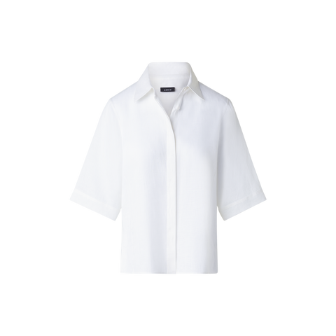 Boxy Shirt Blouse In Linen Voile