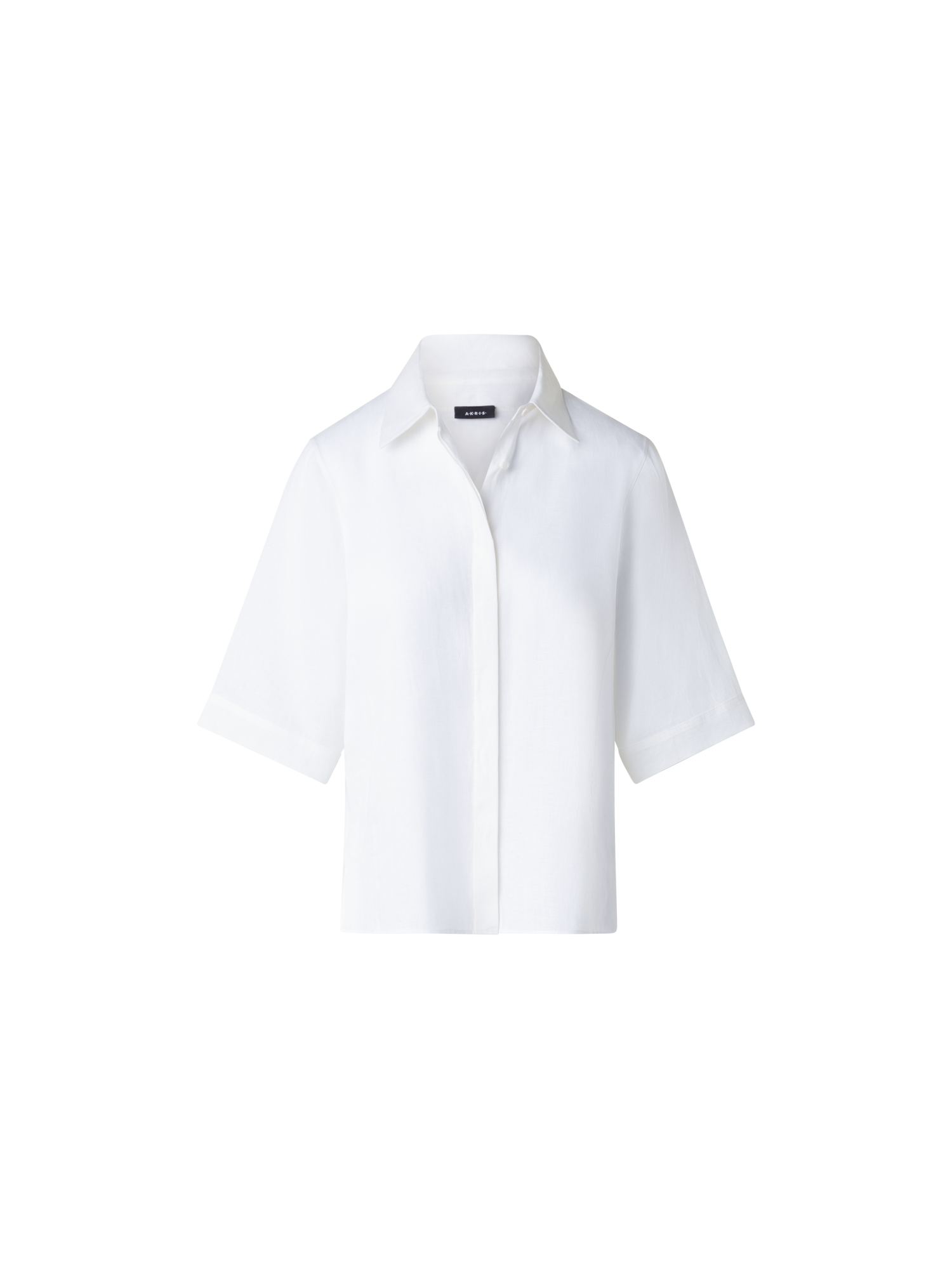 Designer Boxy Shirt Blouse In Linen Voile - white