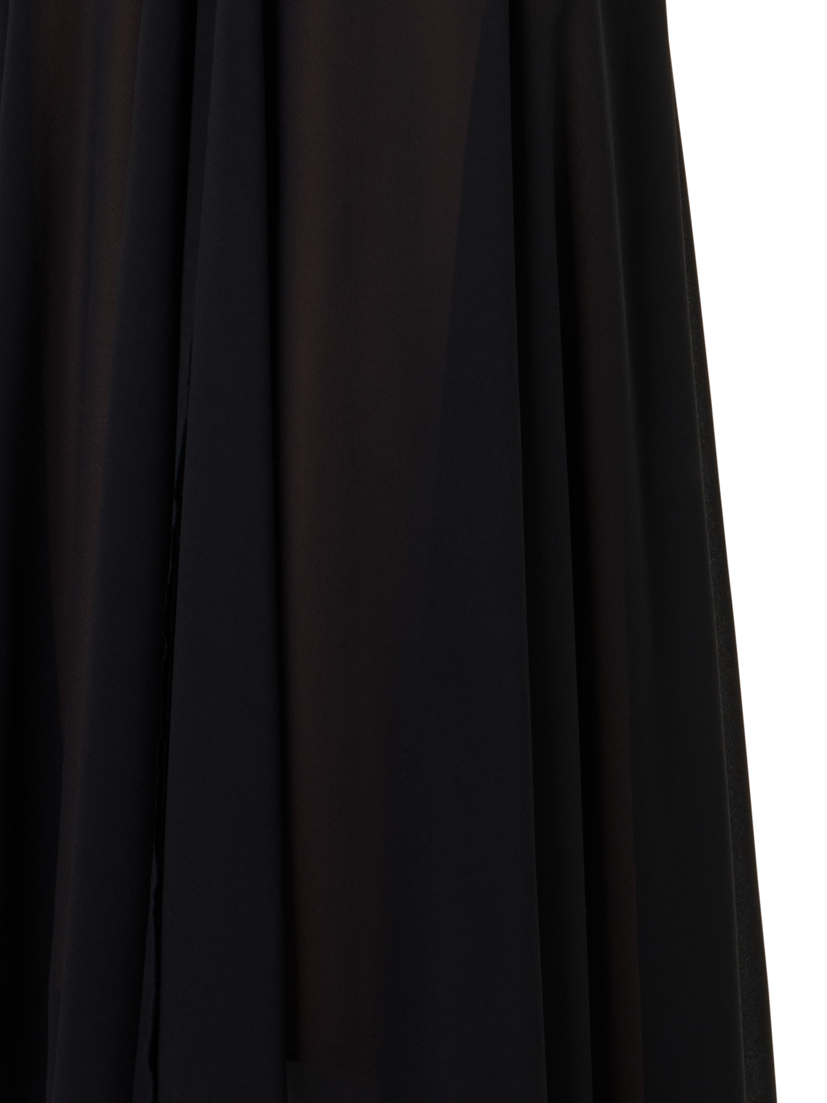 Designer Asymmetrical Silk Georgette Midi Dress - black