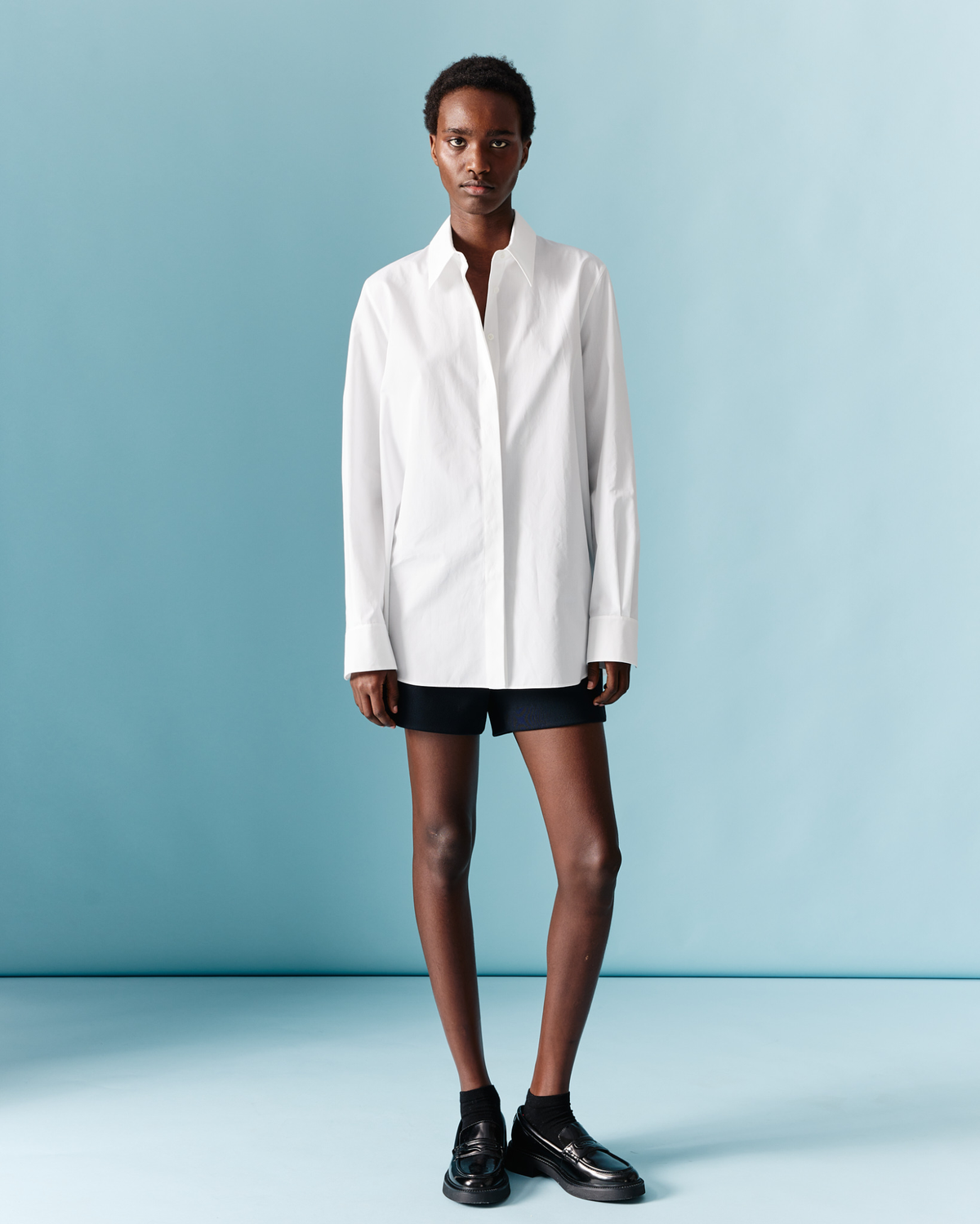 Designer Relaxed Cotton Tunic Blouse - neutral - ecru - white #editorial