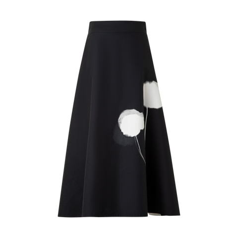 Double-Face Midi Skirt with Dandelion Print