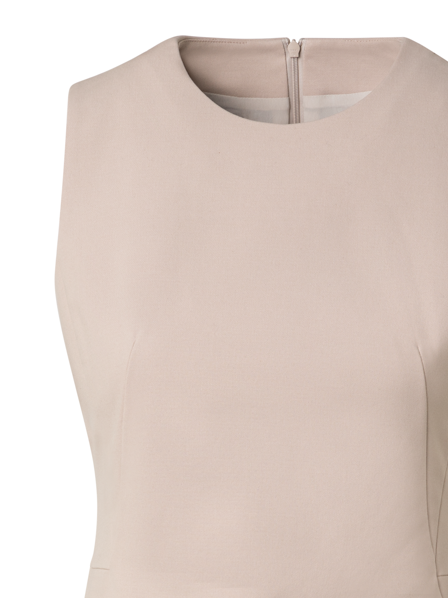 Designer A-Line Cotton Double-Face Sheath Dress - beige