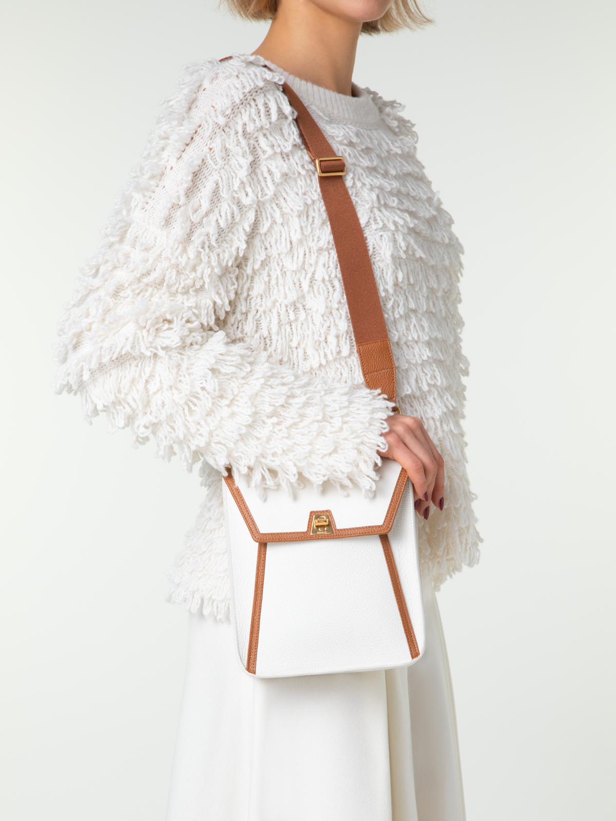 Designer Anouk Little Messenger Bag - neutral - multicolor - white #editorial