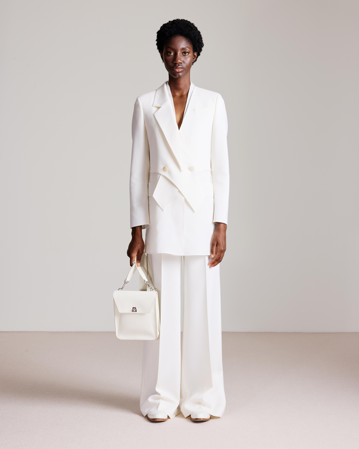 Designer Asymmetrical Wool Double-Face Jacket #editorial