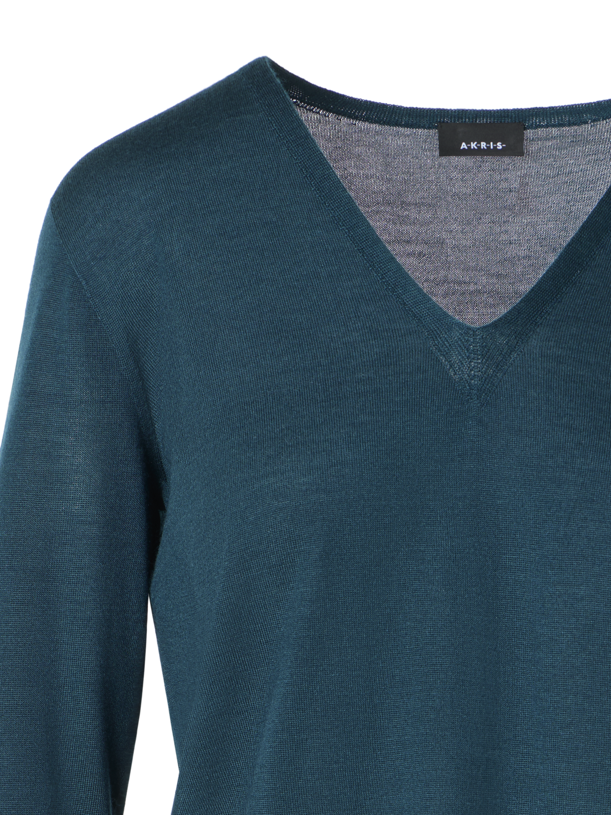Designer Seamless Cashmere Silk V-Neck Sweater - green