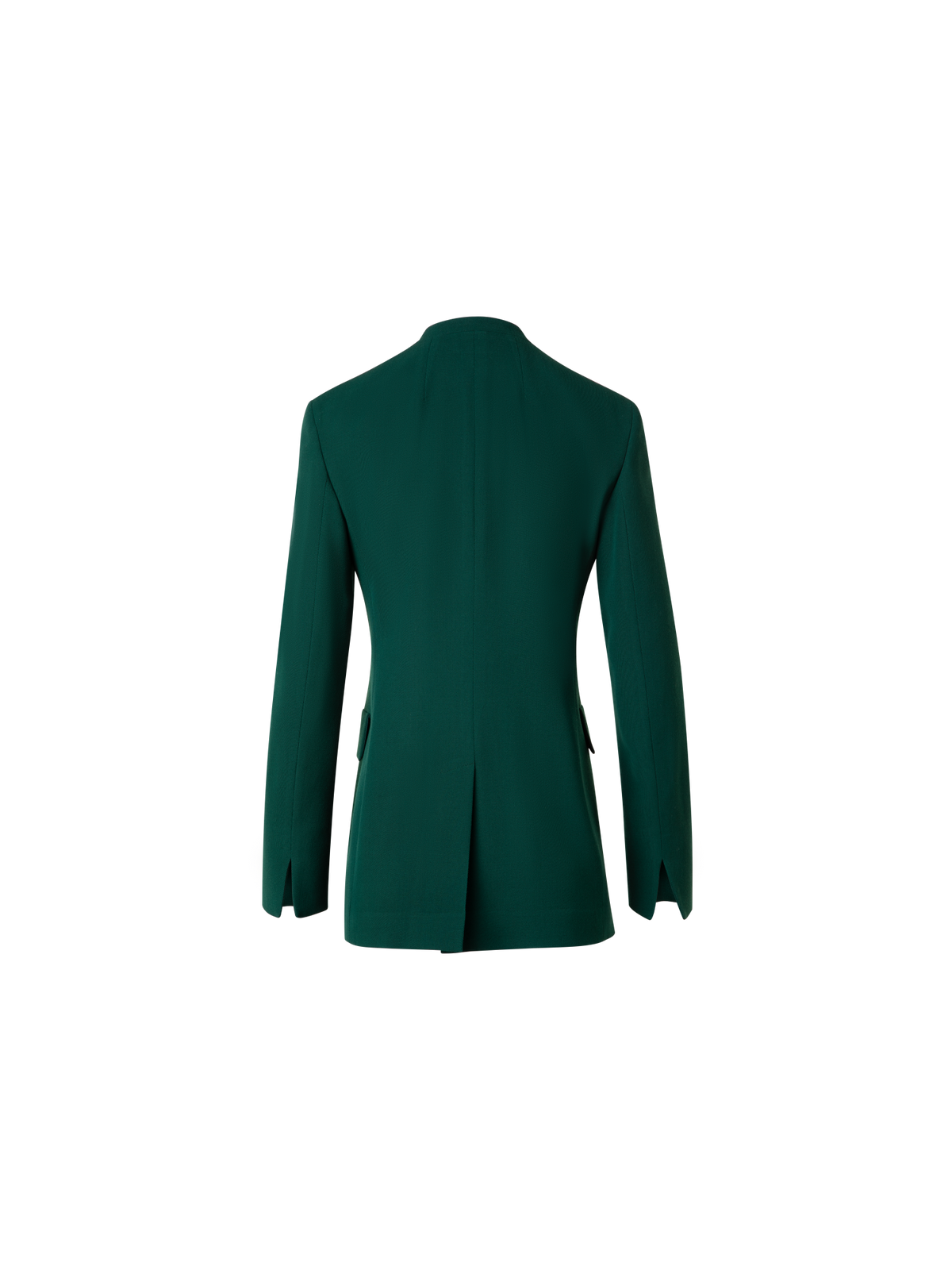Designer Long Double Breasted Blazer in Wool - green