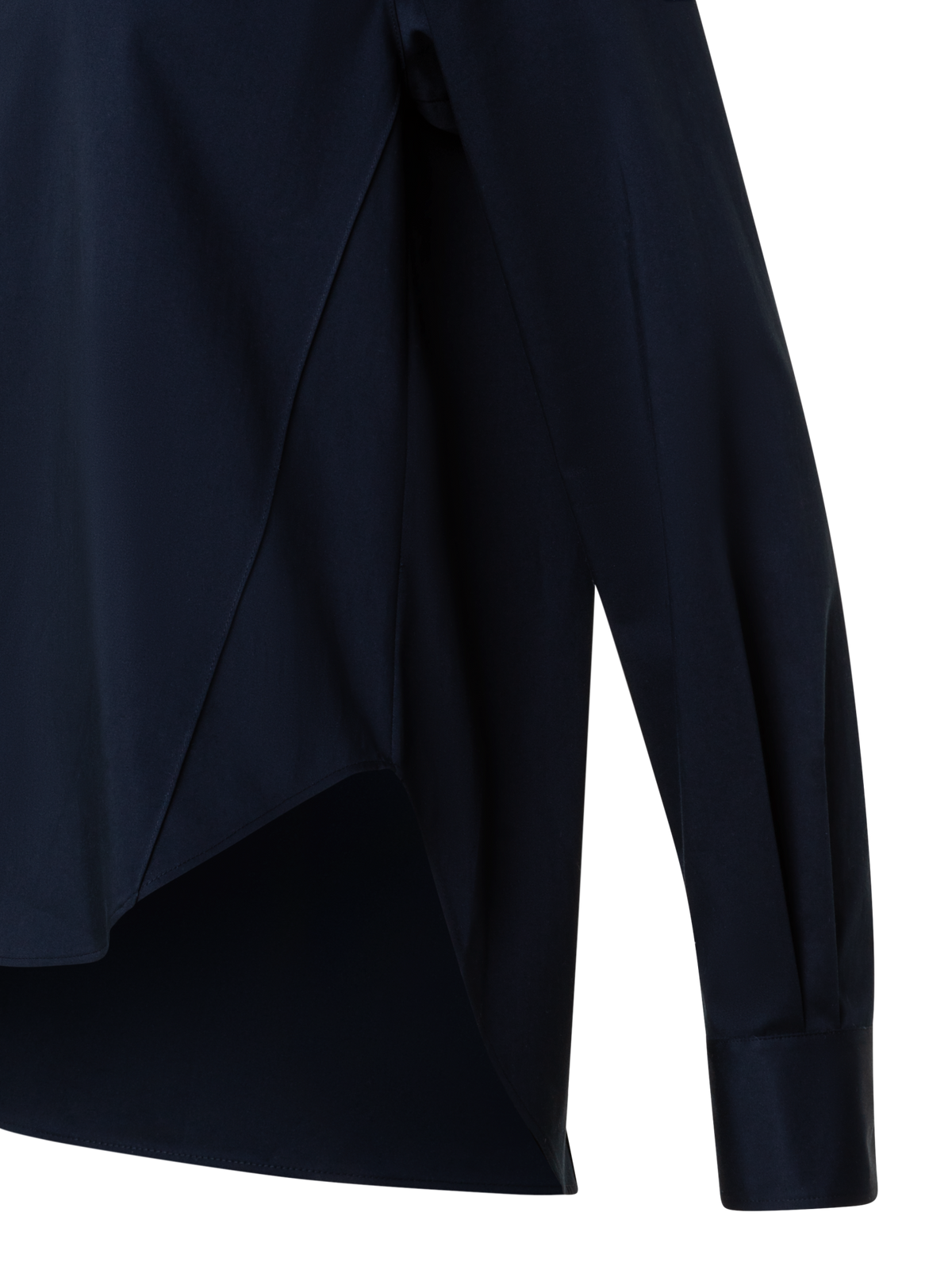 Designer Cotton-Gabardine Blouse - navy - blue