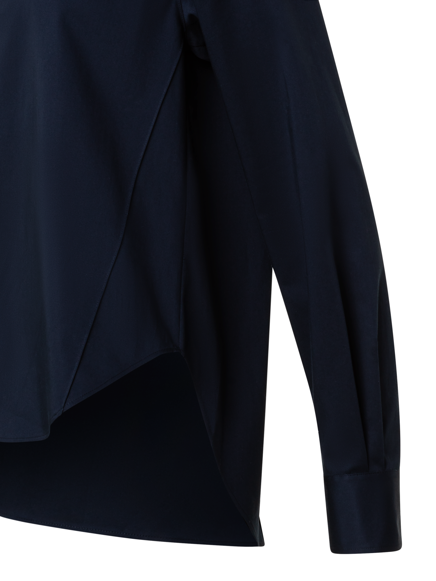 Designer Cotton-Gabardine Blouse - navy - blue