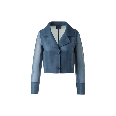 Cropped Jacket in Sheer Techno Grid