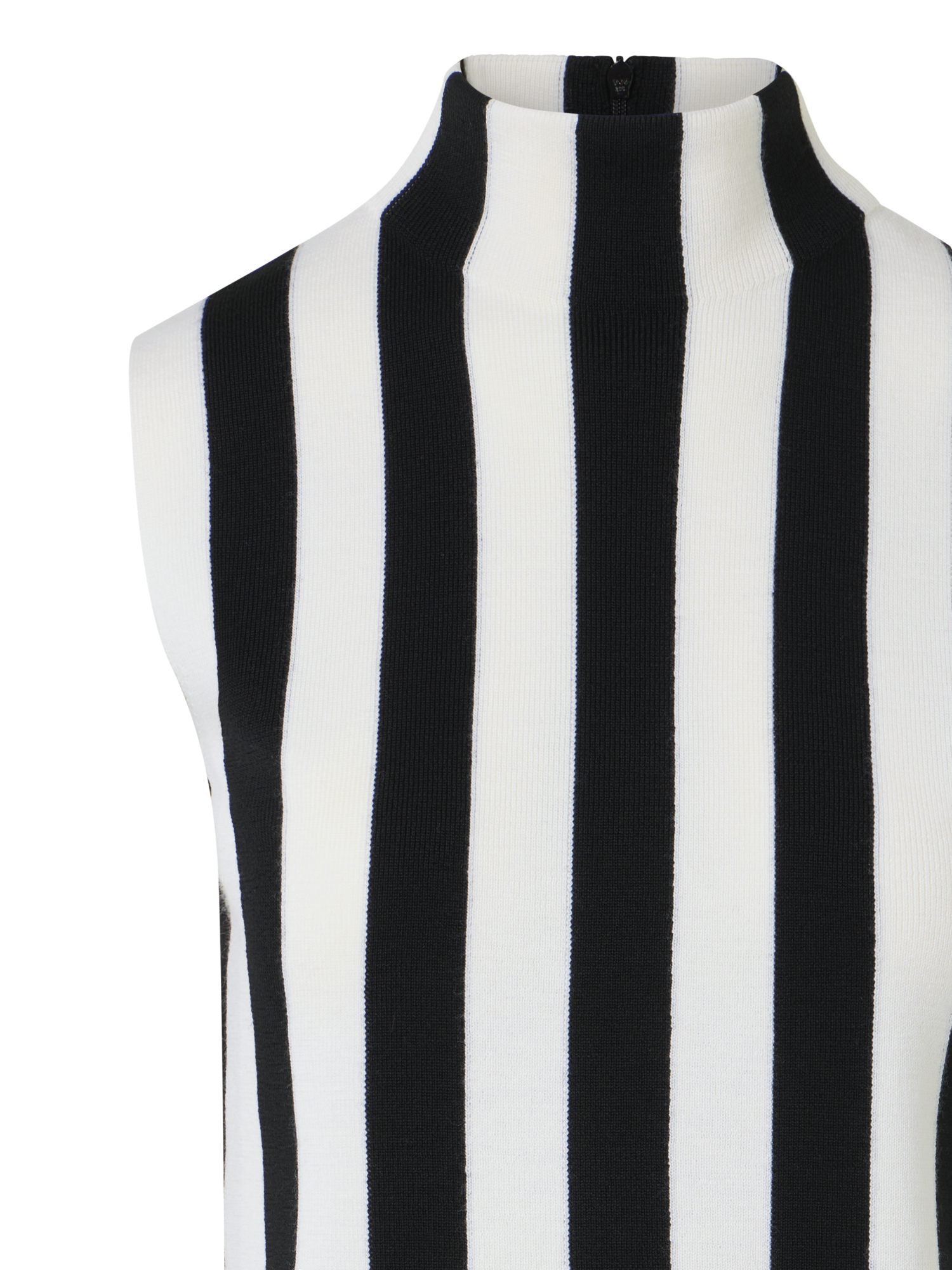 Designer Striped Full Needle Merino Knit Top - multicolor