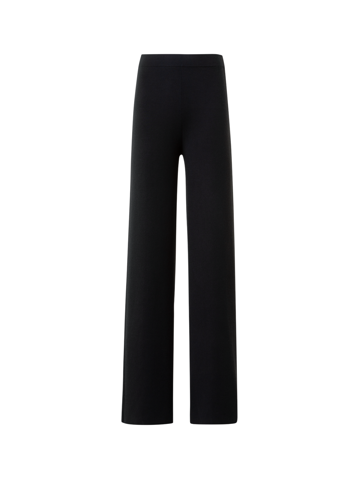 Designer Slight Flared Cashmere Silk Knit Pants - black - neutral