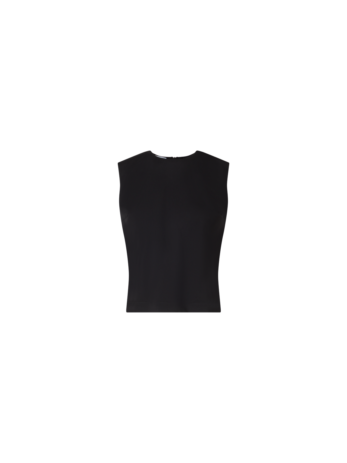 Designer Sleeveless Mixed-Media Knit Top - black