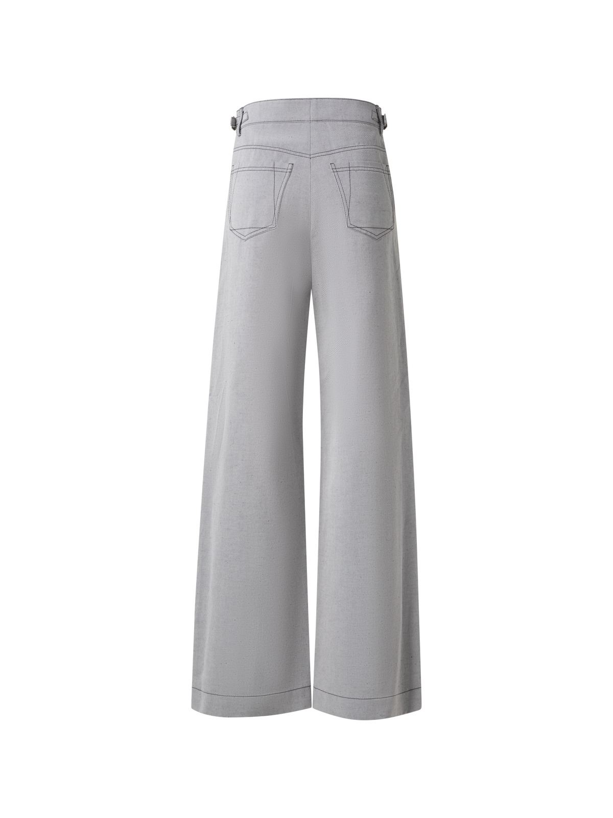 Designer Wide Cotton Denim Stretch Pants - black - pastel - grey