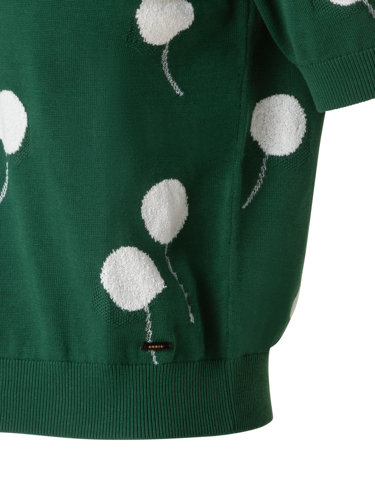 Designer Short Sleeve Cotton Dandelion Sweater - black - multicolor