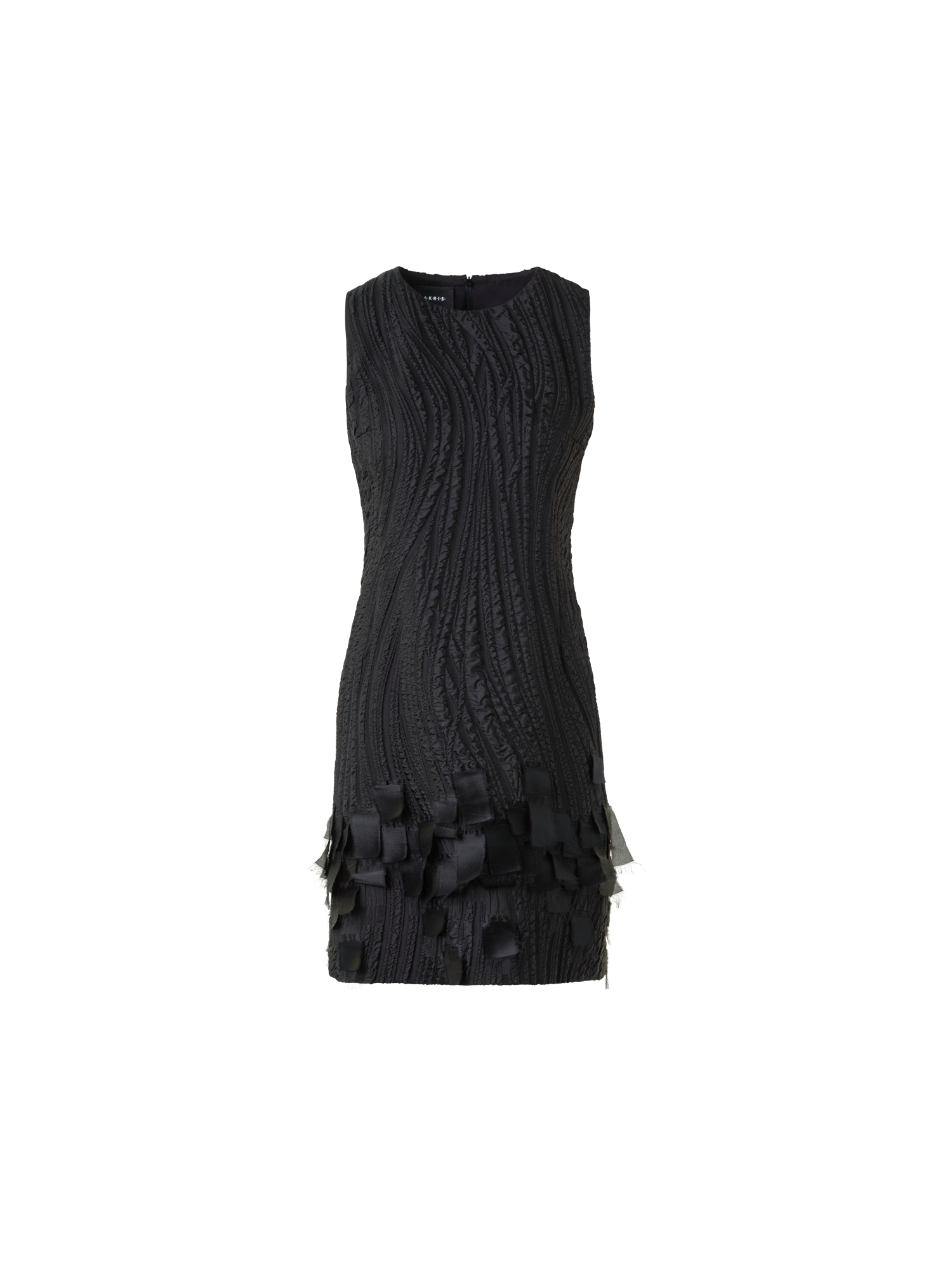 Designer Cocktail Dress in Waves and Ribbons Jacquard - black - neutral