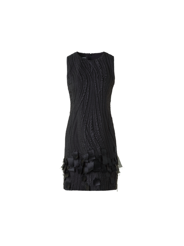Designer Cocktail Dress in Waves and Ribbons Jacquard - black - neutral