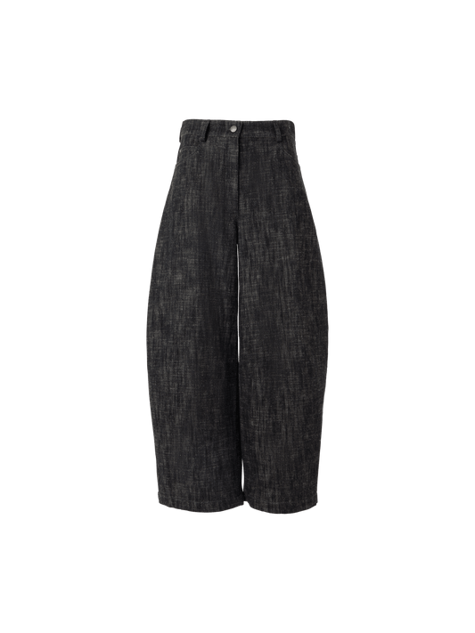 Designer Farrow Pants in Washed Heavyweight Cotton Denim - black
