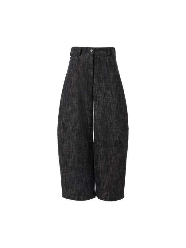 Designer Farrow Pants in Washed Heavyweight Cotton Denim - black