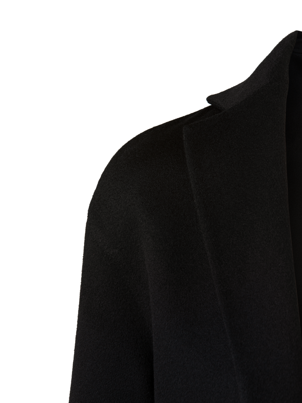 Designer Single Breasted Coat from Cashmere Double-Face - black