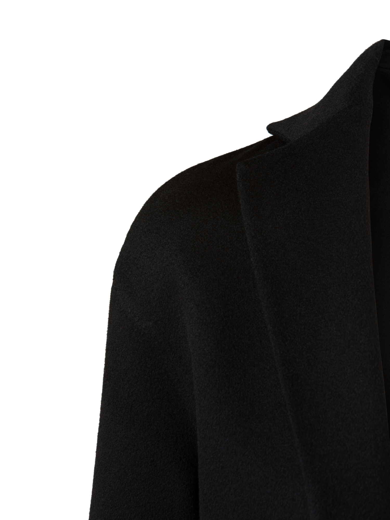 Designer Single Breasted Coat from Cashmere Double-Face - black