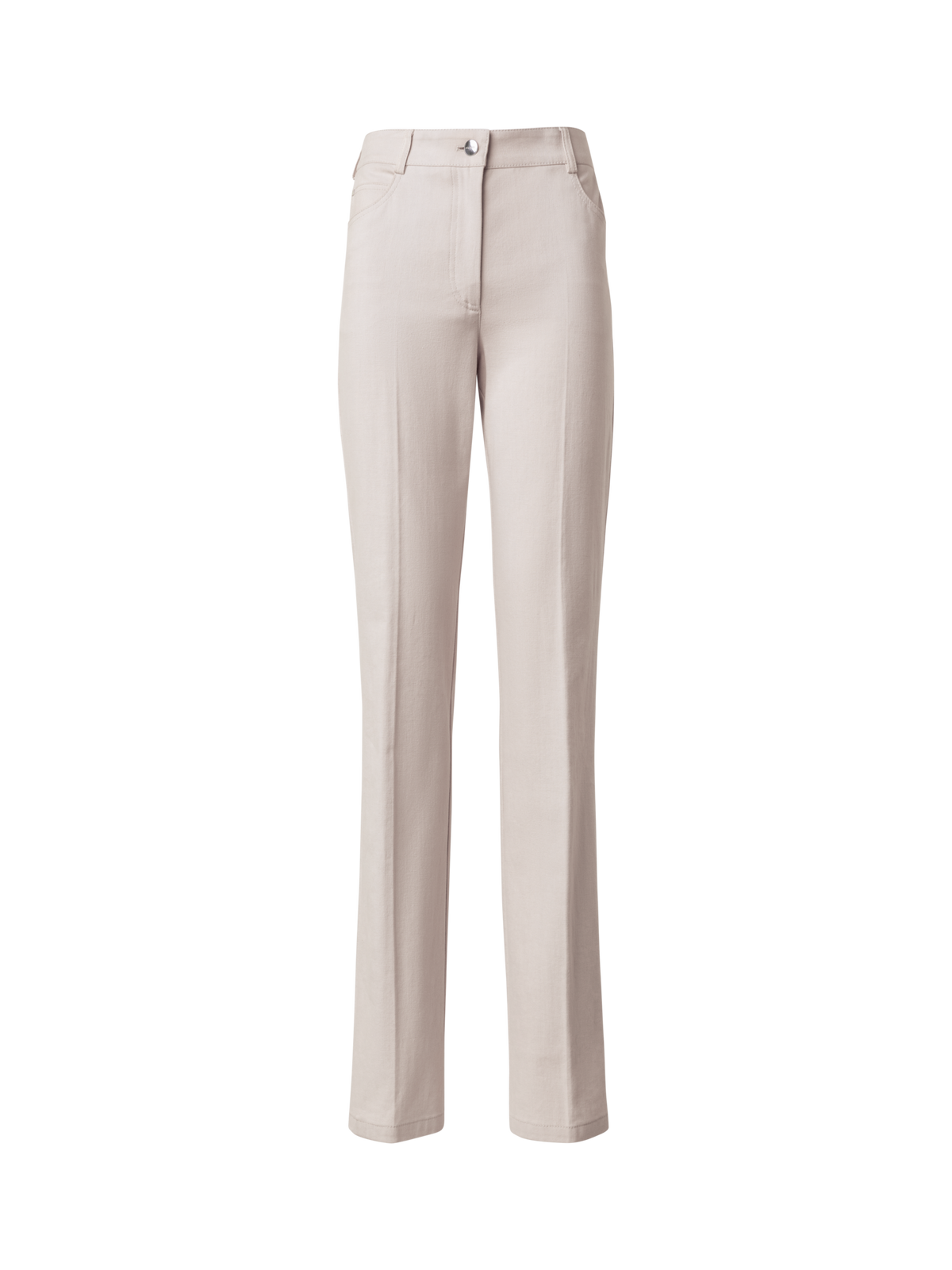 Designer Straight Cotton Denim Stretch Pants - neutral - beige
