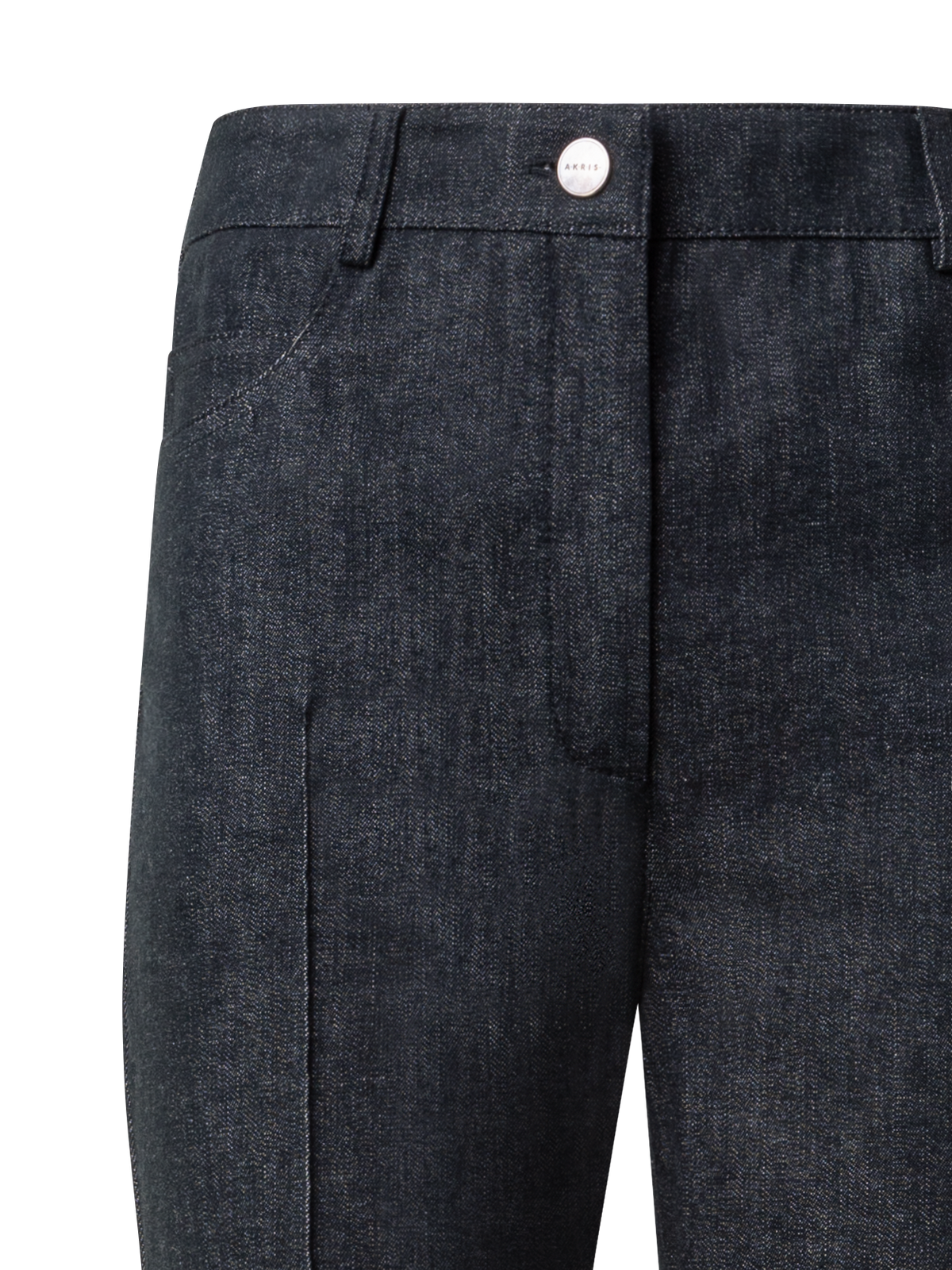 Designer Bootcut Cotton Denim Stretch Pants - black