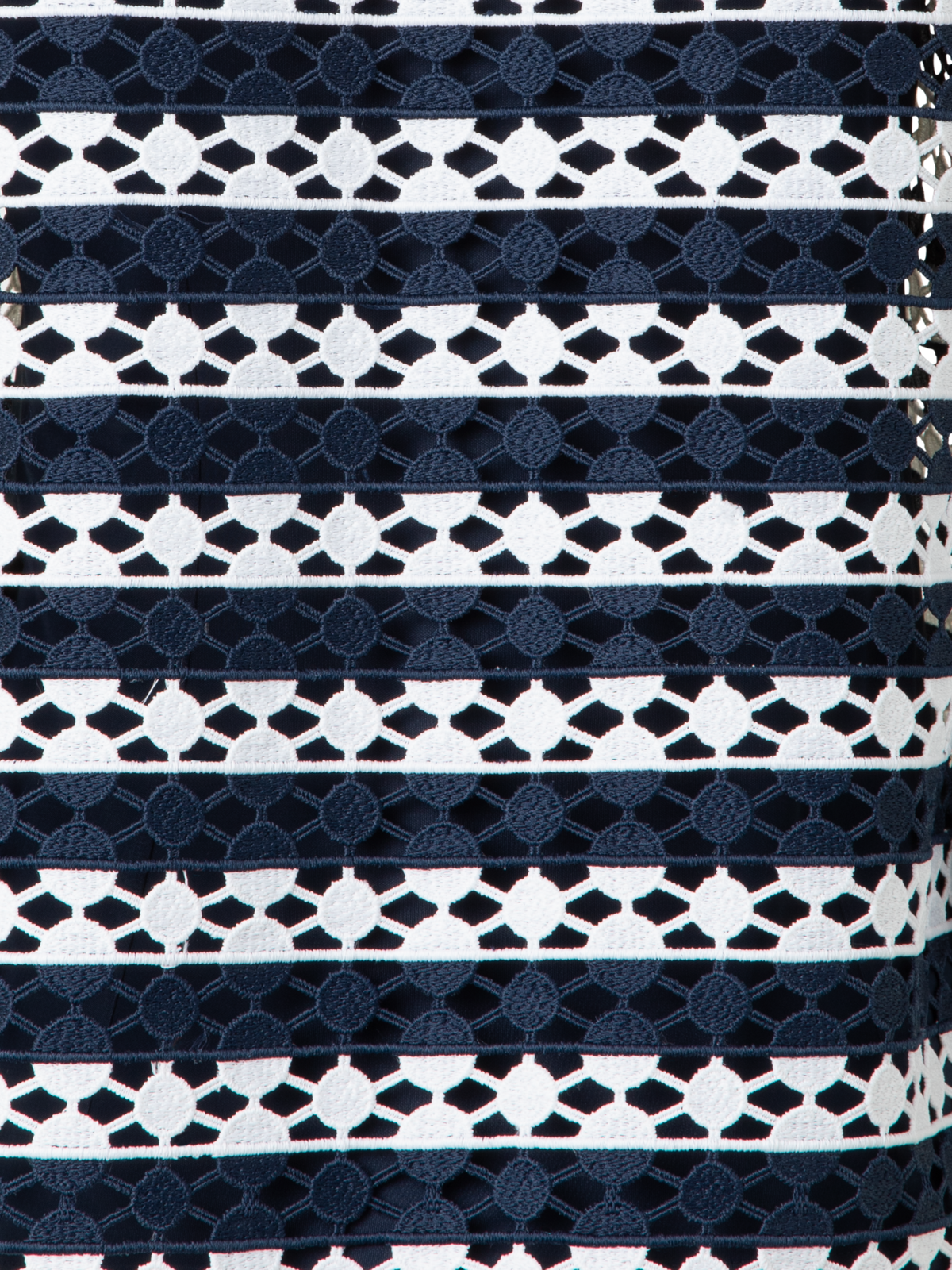 Designer Top in Stripe Embroidery - navy - multicolor - ecru - white