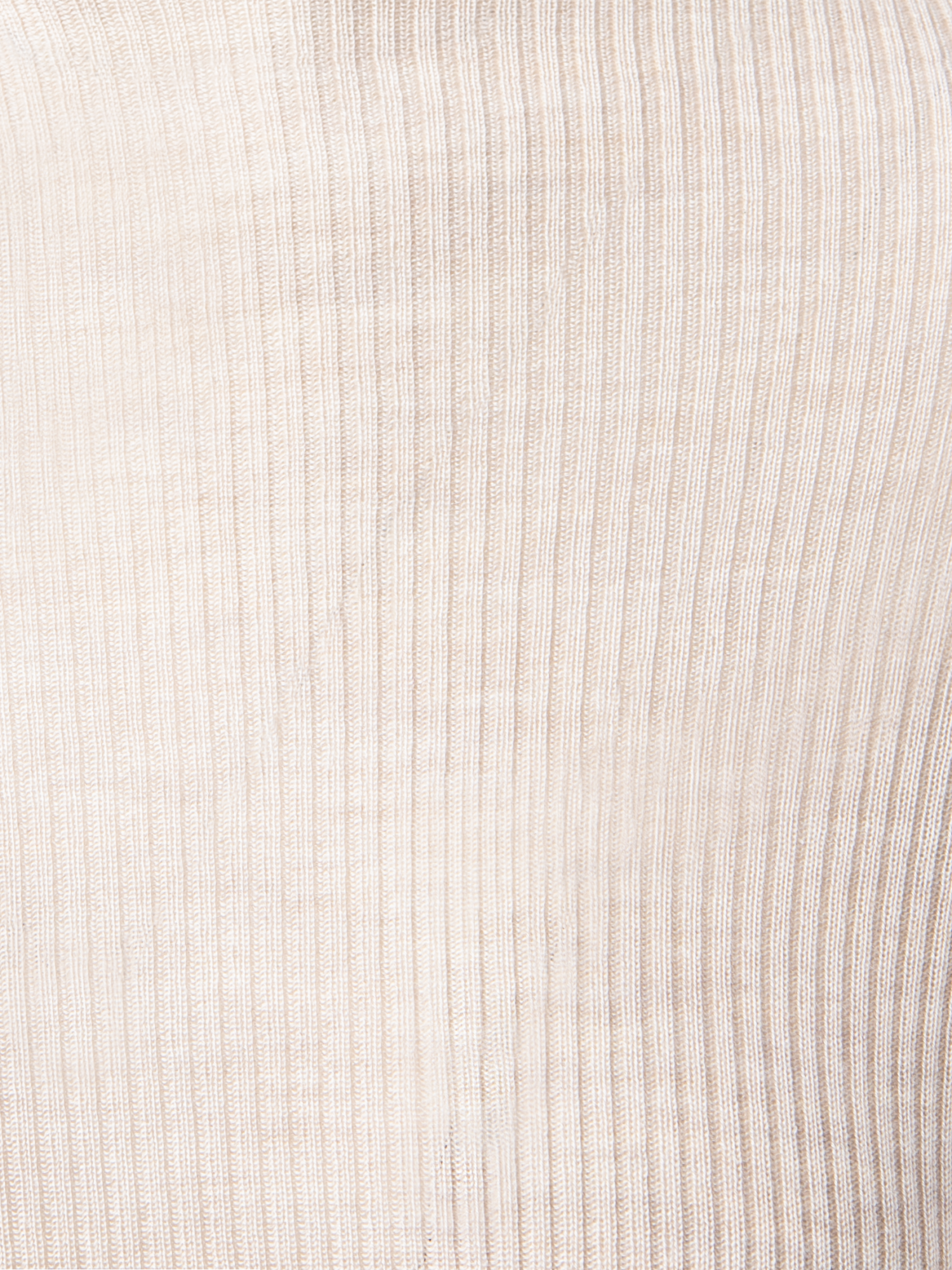 Designer Fine Rib Cashmere Silk Mock Neck Pullover - neutral - pastel - beige