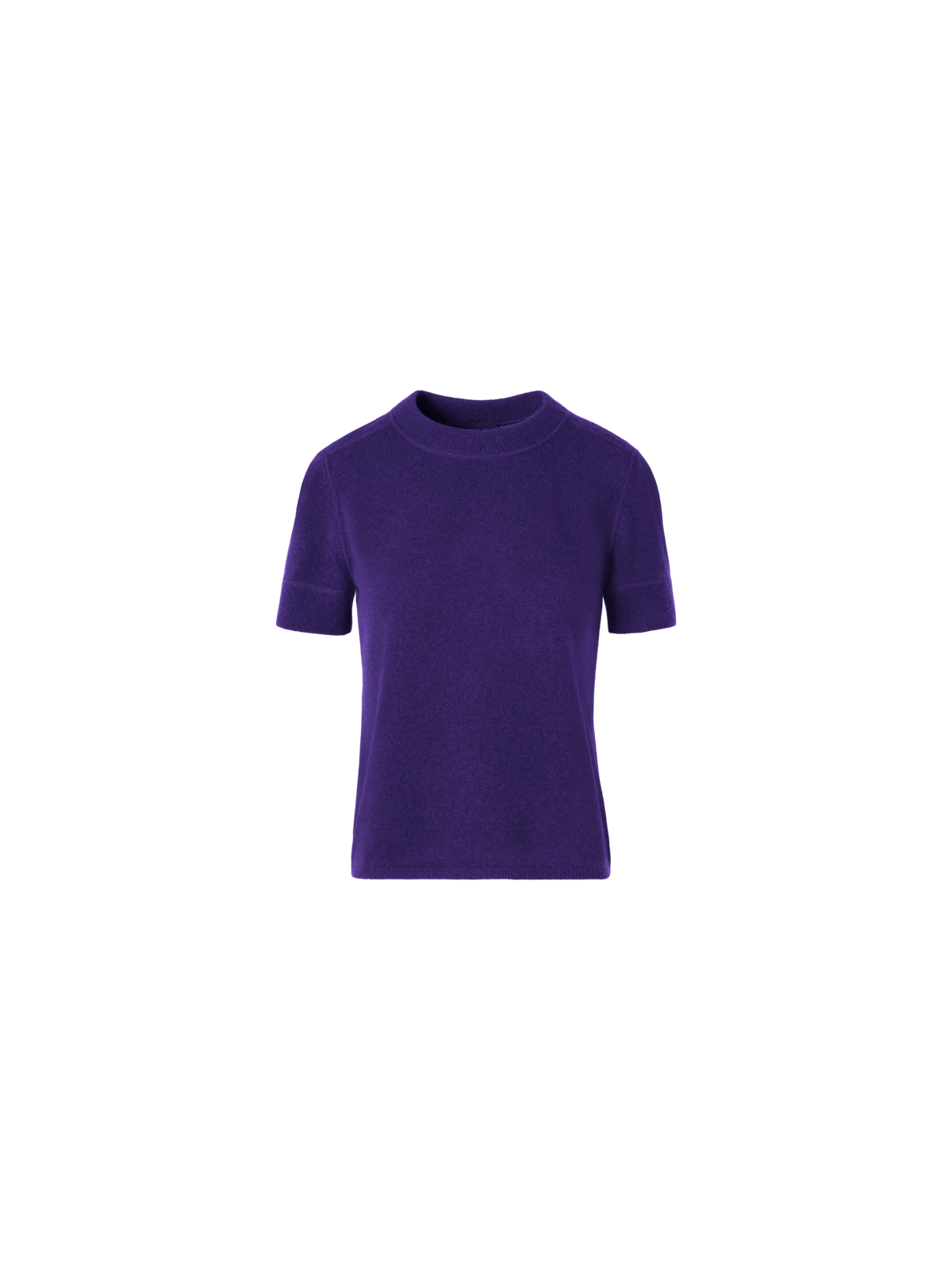 Designer Short-Sleeve Cashmere Knit Sweater - purple