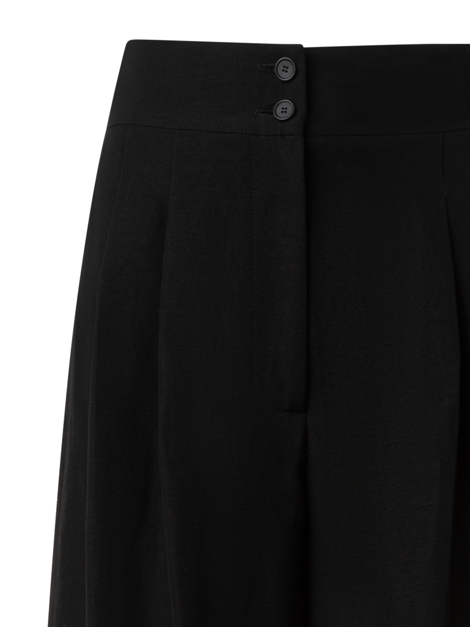 Designer Extra Wide Palazzo Linen Viscose Pants - black