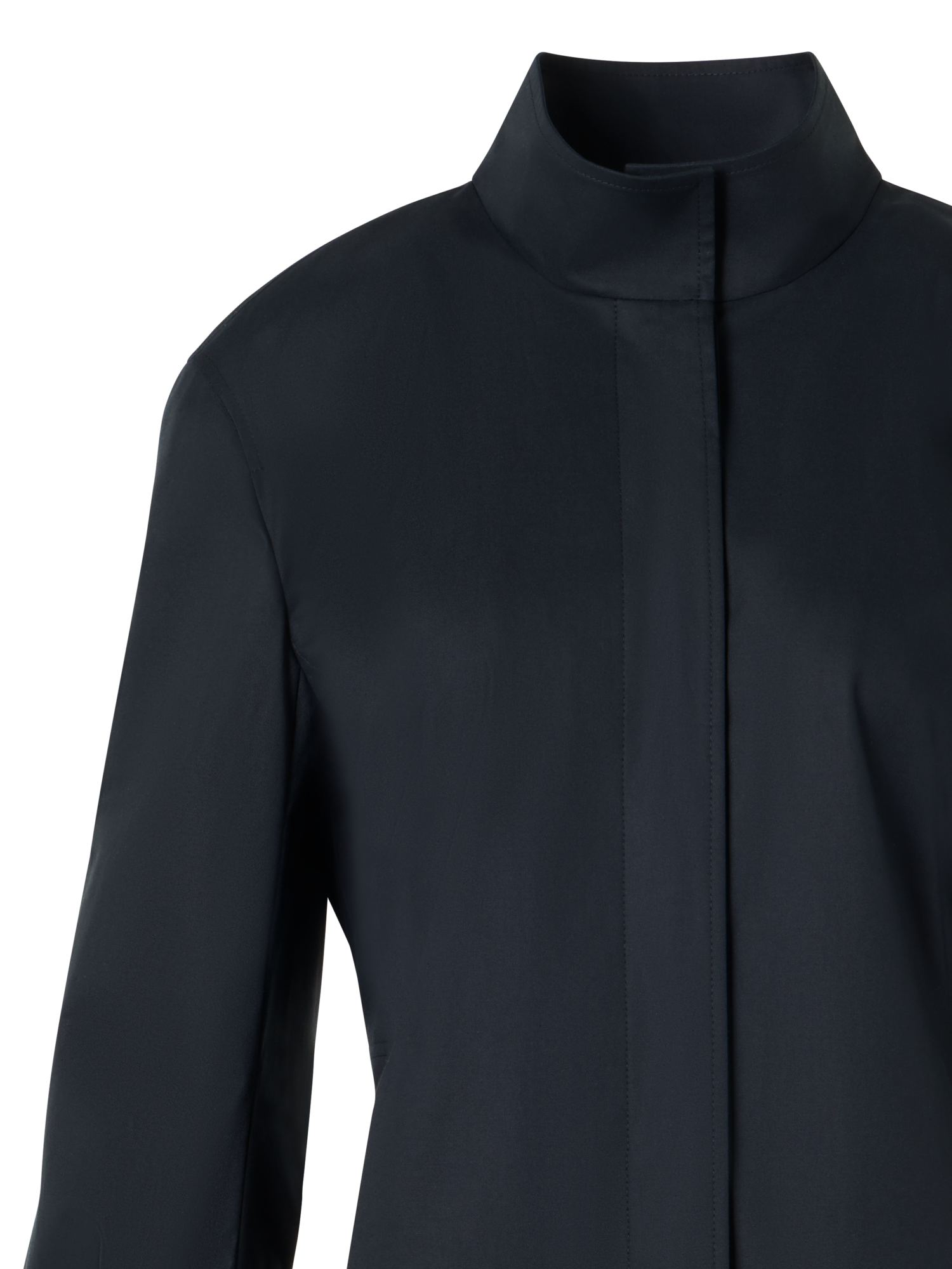 Designer Cotton Gabardine Shirt Dress - black