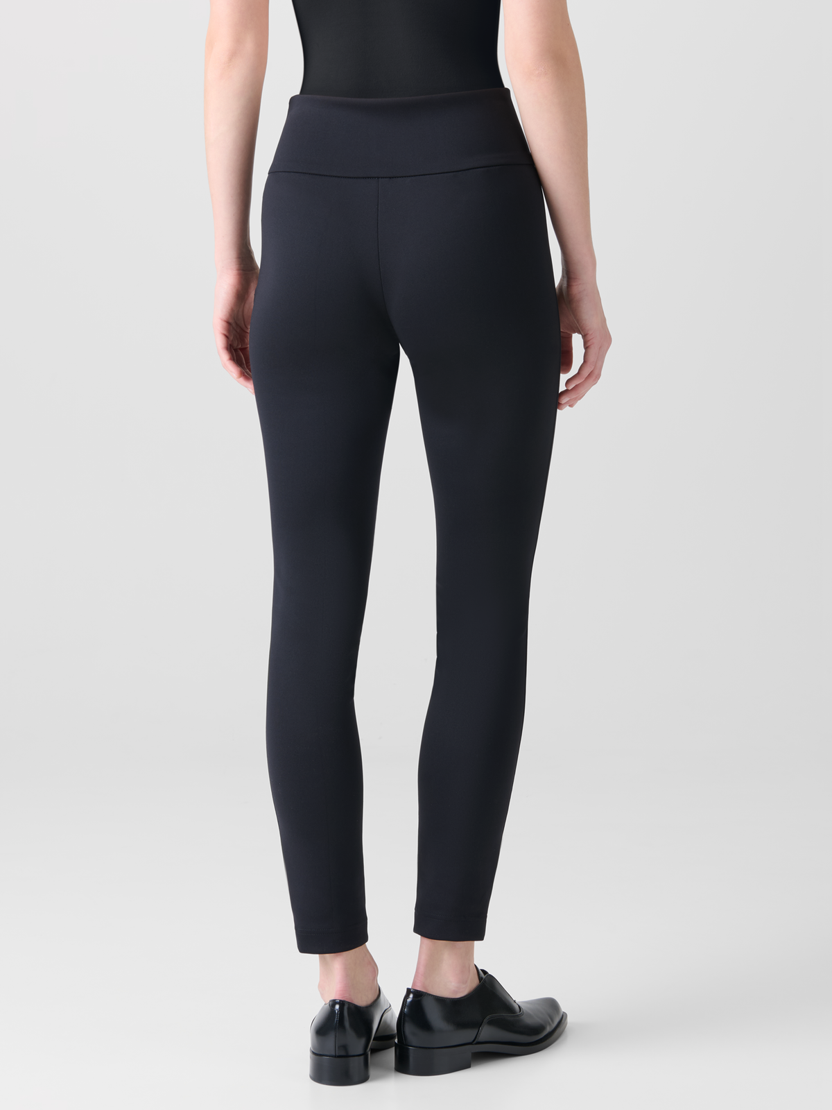Designer Wool Jersey Leggings with XL Waistband - black - neutral #editorial
