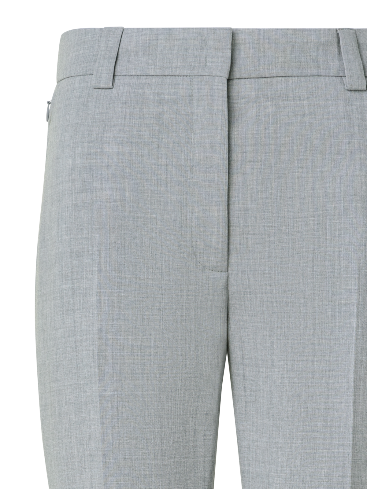 Designer Cropped Tapered Wool Double-Face Pants - neutral - grey