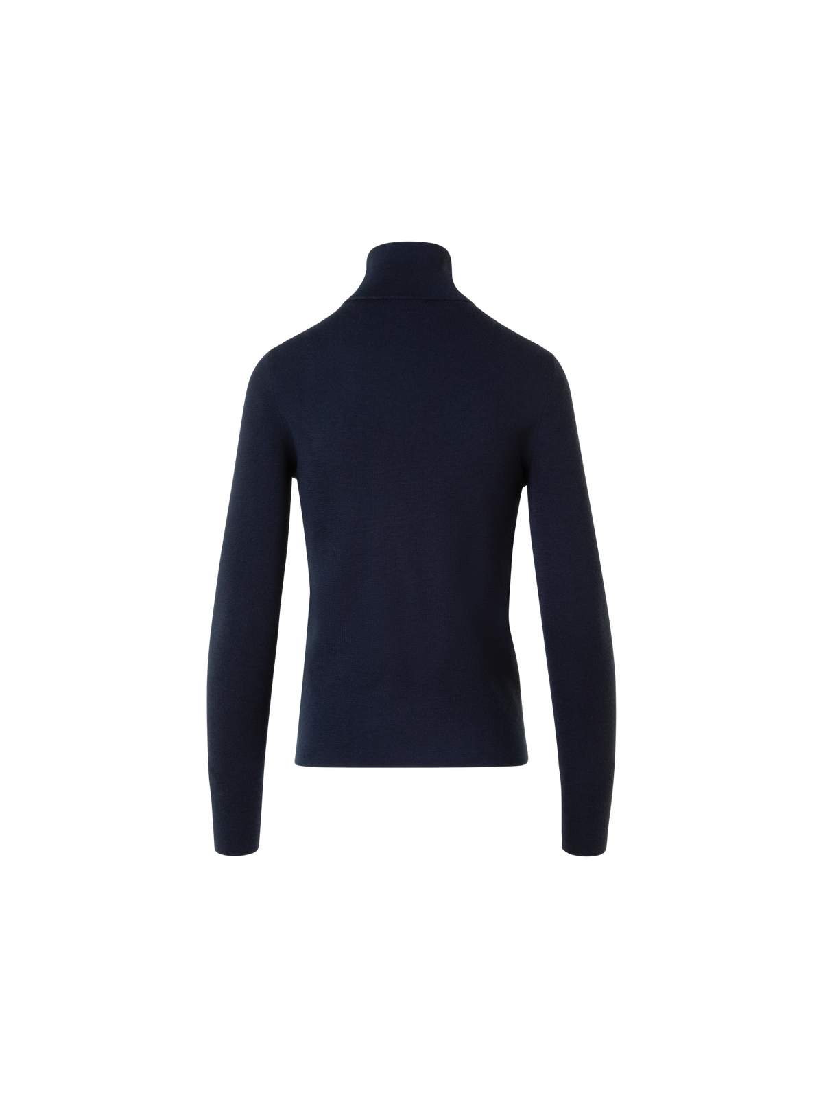 Designer Cashmere Silk Mock Neck Sweater with Rib Cuff - neutral - navy - blue